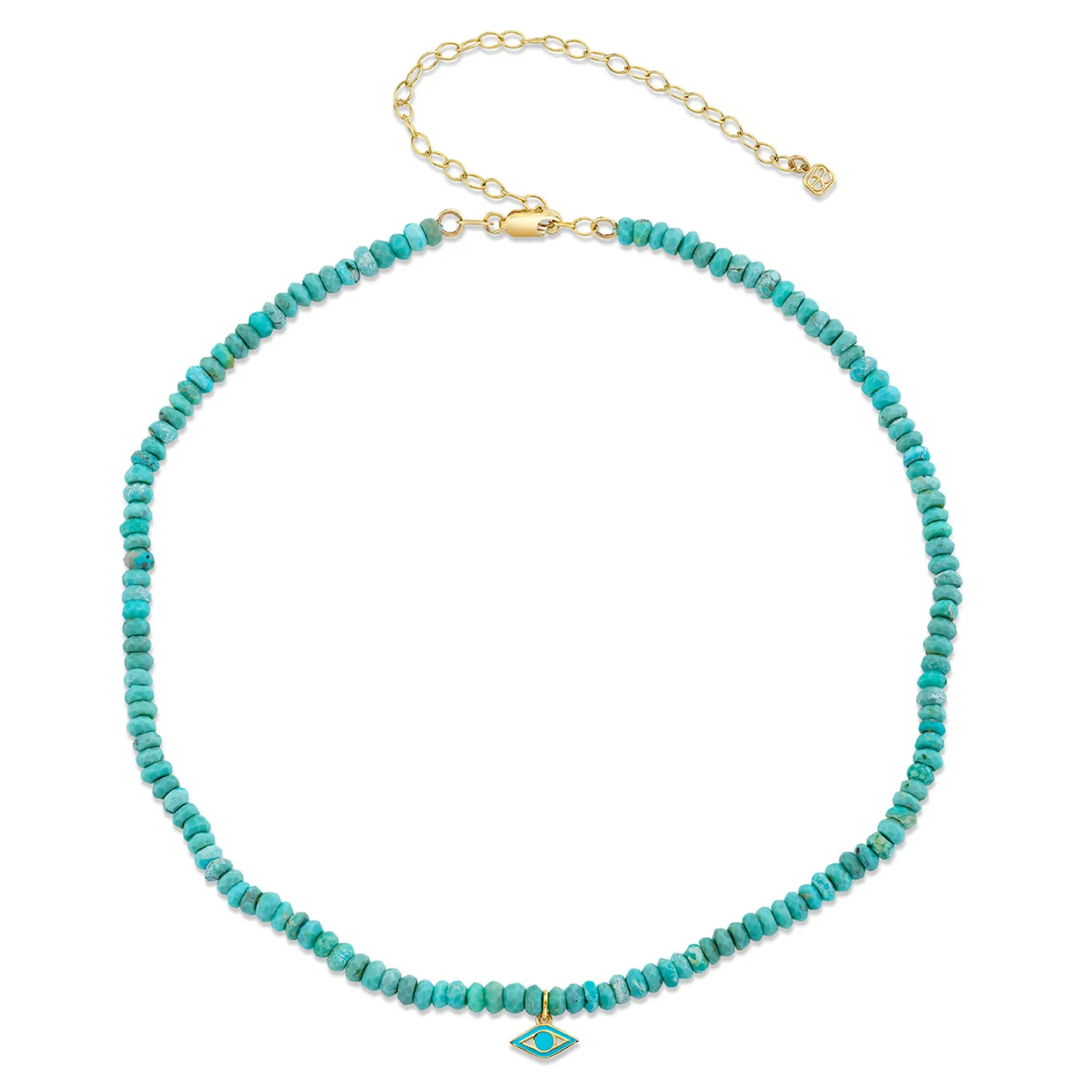 Kids Collection Gold & Enamel Eye Turquoise Necklace