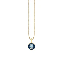 Kids Collection Gold & Enamel Tiny Hamsa Medallion Necklace