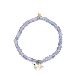 Kids Collection Gold & Enamel Unicorn on Rainbow Quartz