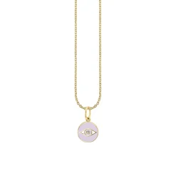 Kids Collection Gold & Enamel Tiny Eye Medallion Necklace
