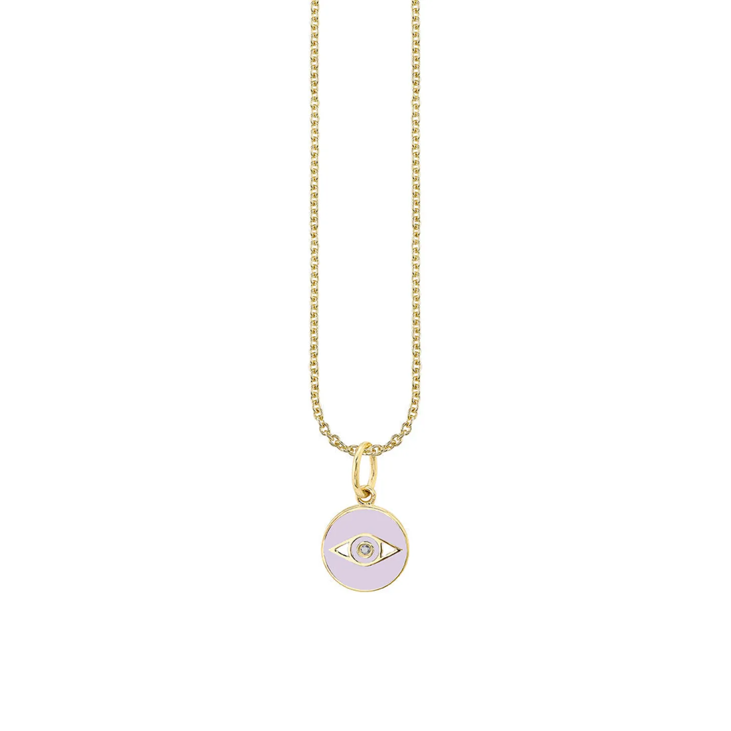 Kids Collection Gold & Enamel Tiny Eye Medallion Necklace