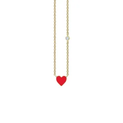 Kids Collection Gold & Enamel Mini Heart Necklace