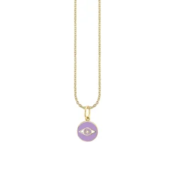 Kids Collection Gold & Enamel Tiny Eye Medallion Necklace