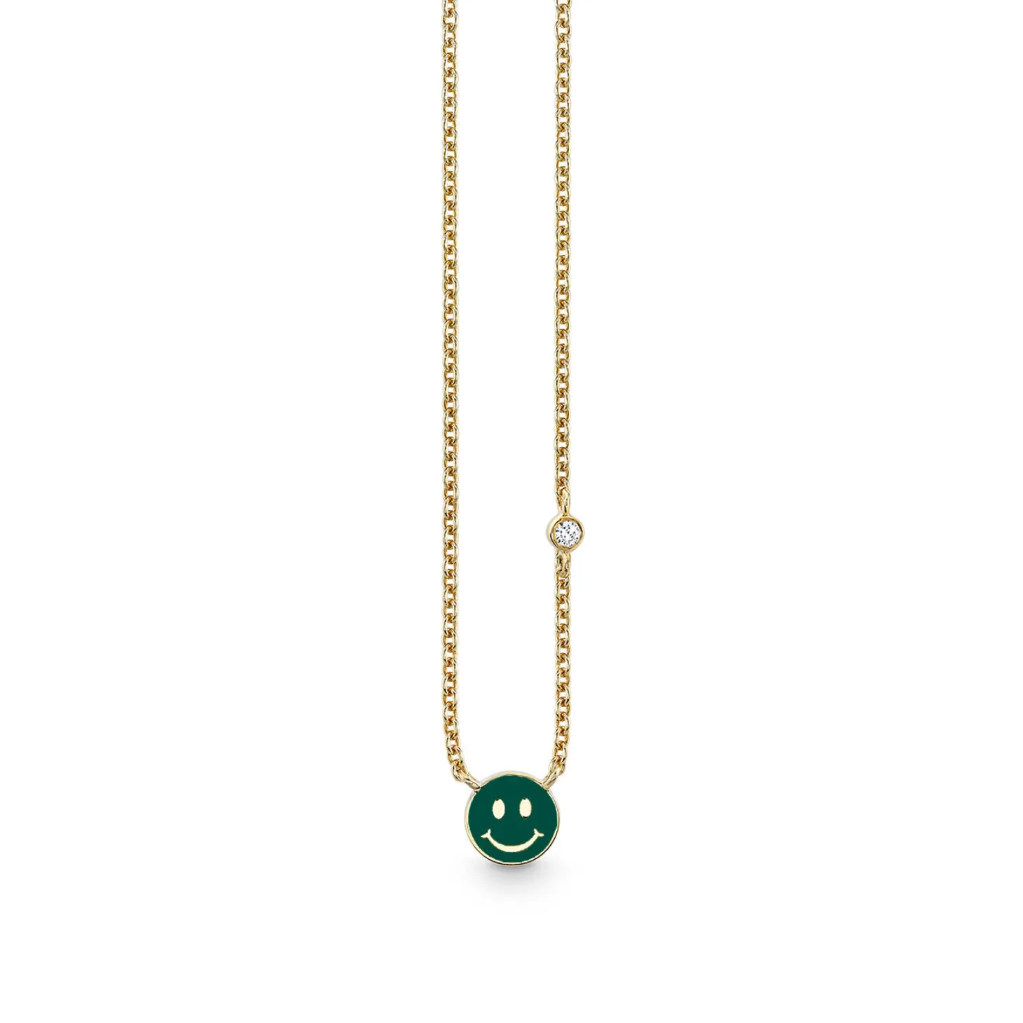 Kids Collection Gold & Enamel Mini Happy Face Necklace
