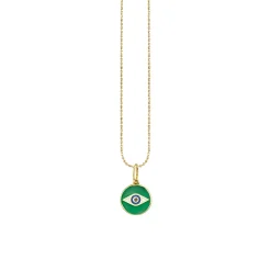 Kids Collection Gold & Enamel Tiny Eye Medallion Necklace