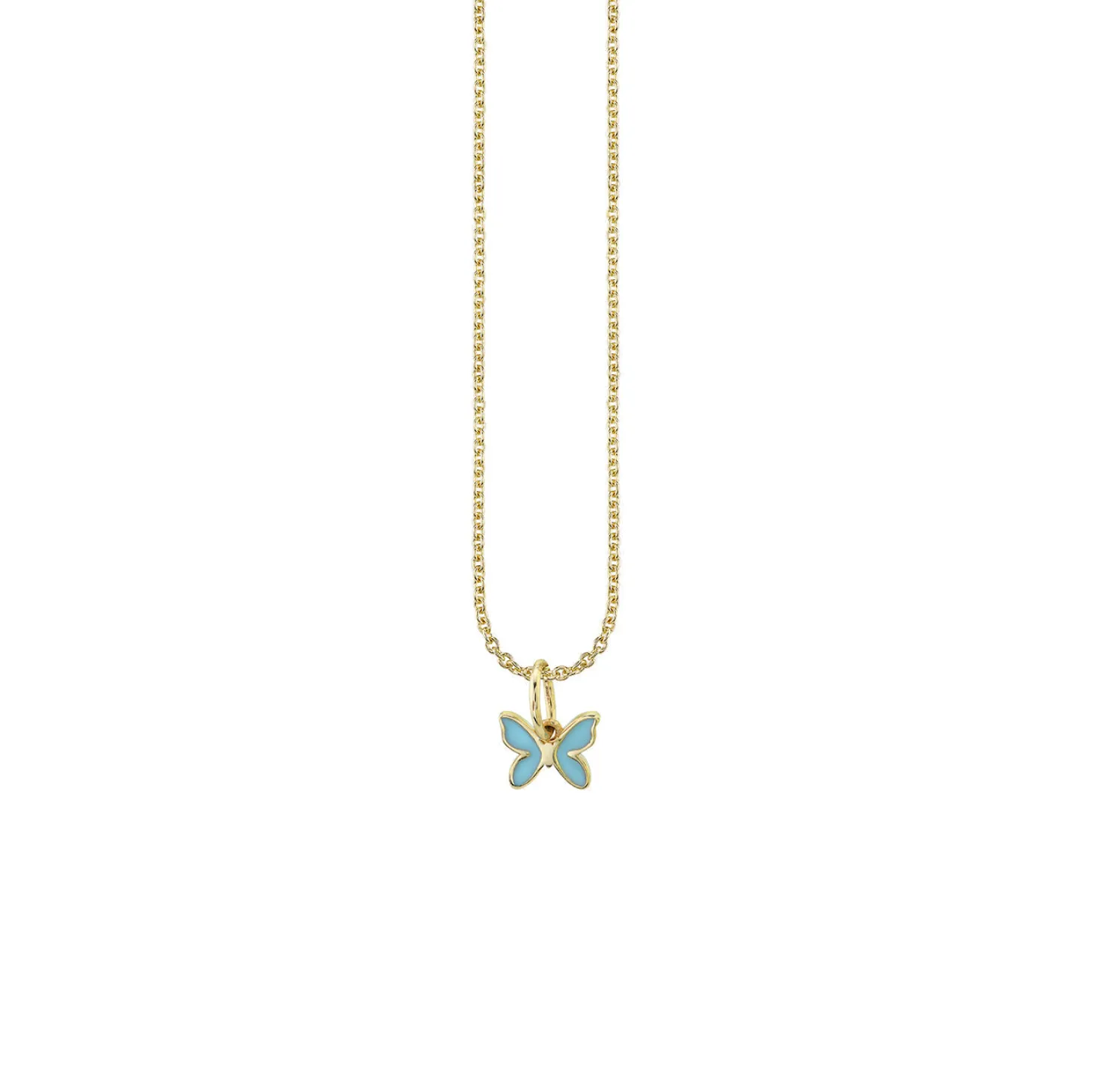 Kids Collection Gold & Enamel Mini Butterfly Charm Necklace