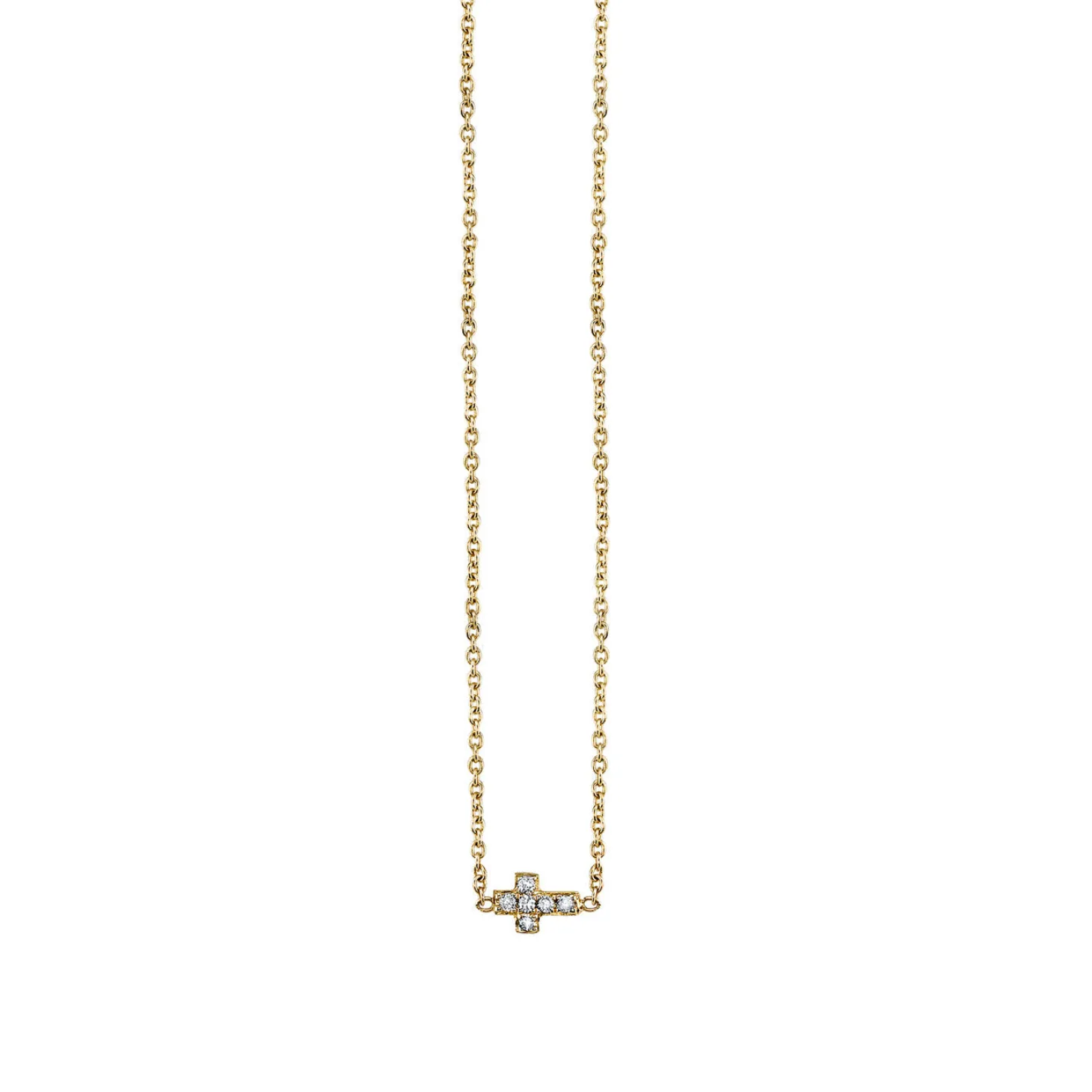 Kids Collection Gold & Pave Diamond Tiny Cross Necklace