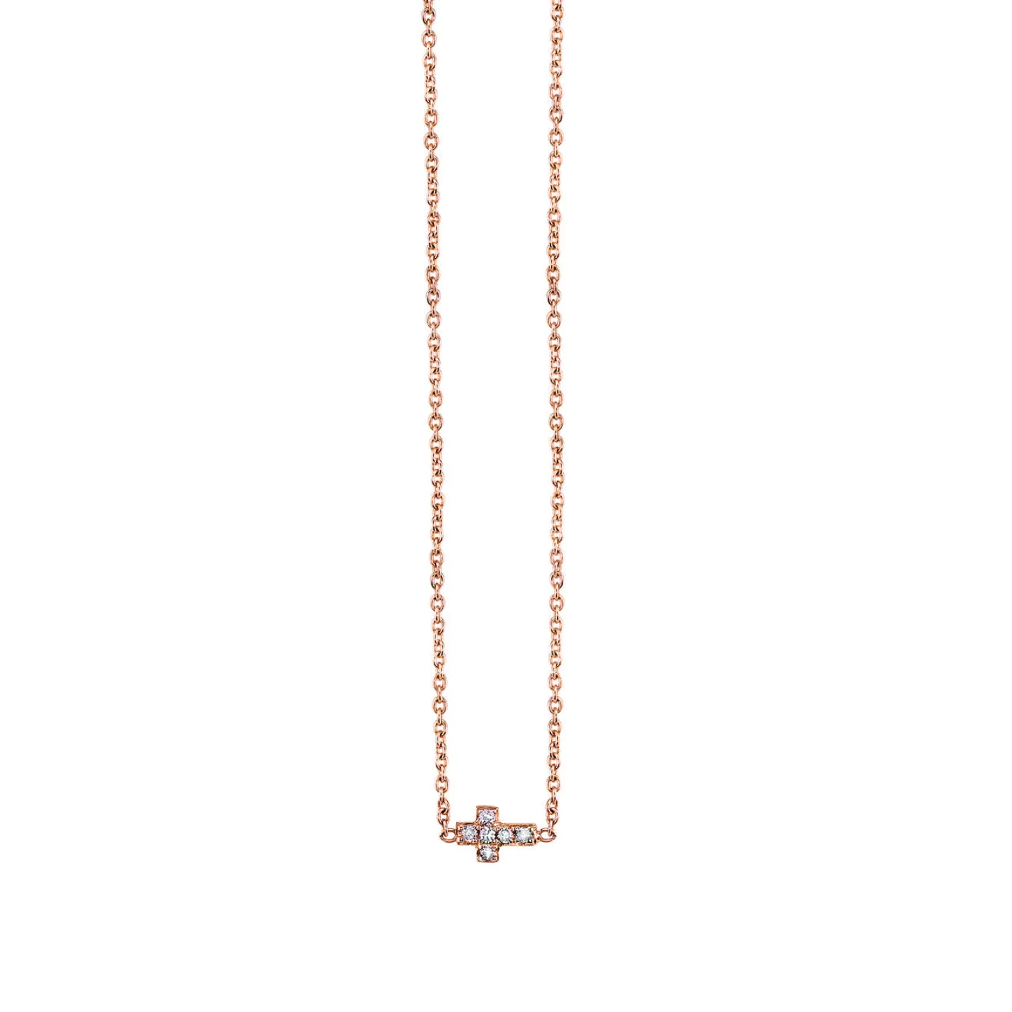 Kids Collection Gold & Pave Diamond Tiny Cross Necklace