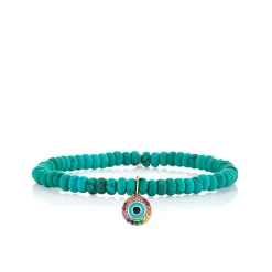 Kids Collection Gold & Rainbow Eye on Turquoise