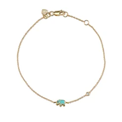 Kids Collection Gold & Turquoise Mini Enamel Elephant Bracelet