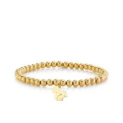 Kids Collection Gold Small Squirrel On Gold Beads