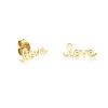 Kids Collection Pure Gold Tiny Love Script Stud