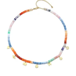 Kids Collection Pure Gold Tiny Charms Opal Necklace