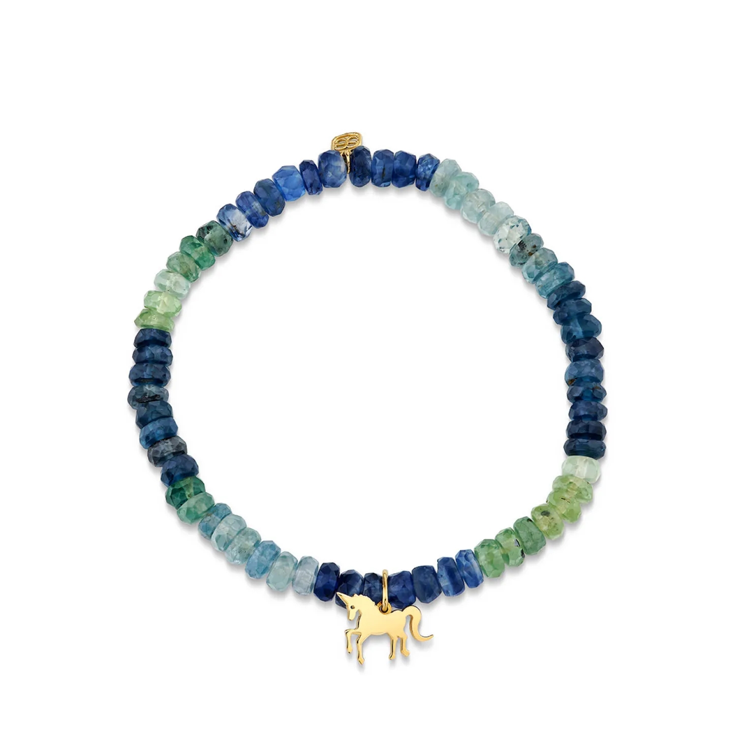 Kids Collection Pure Gold Tiny Unicorn on Kyanite