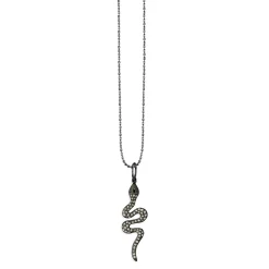 Men's Collection Black Rhodium & Diamond Snake Charm