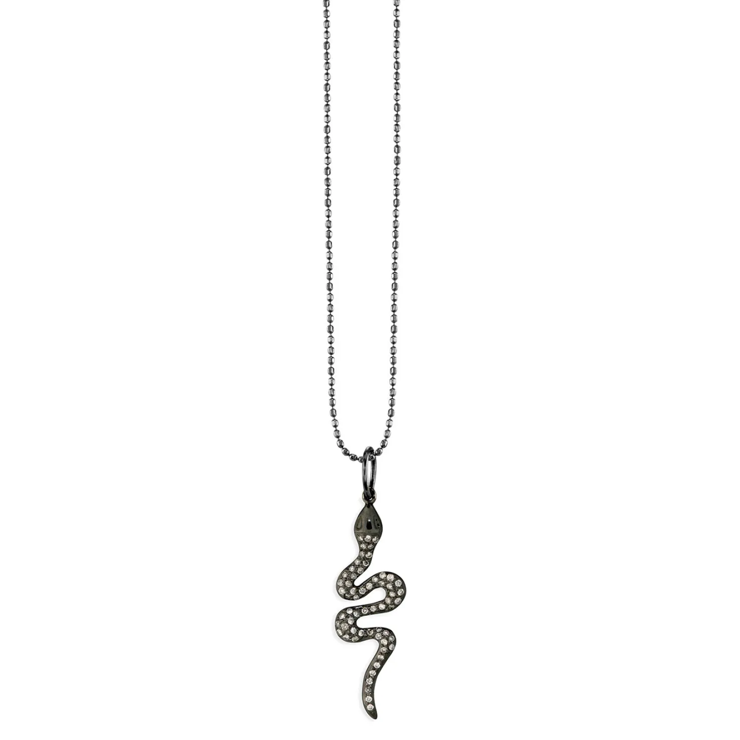Men's Collection Black Rhodium & Diamond Snake Charm