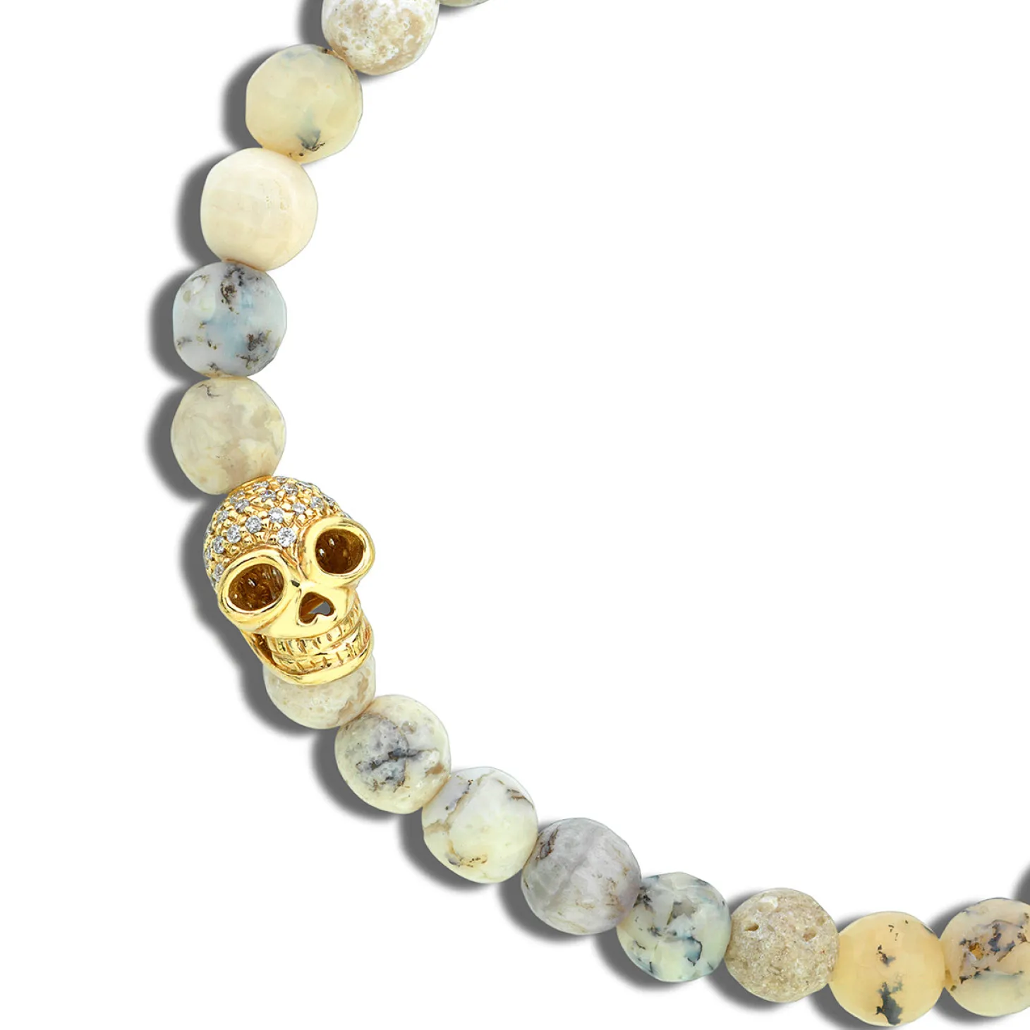 Men's Collection Diamond Skull on African Opal