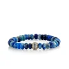 Men's Collection Gold & Diamond Sapphire Mala Bead on Afghanite
