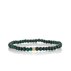 Men's Collection Gold & Diamond Eternity Rondelle on Malachite