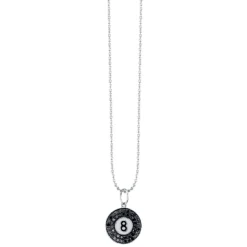 Men's Collection Gold & Diamond Small Ball 8 Necklace