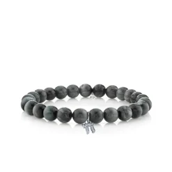 Men's Collection Gold & Diamond Chai on Grey Cat's Eye
