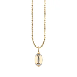 Men's Collection Gold & Diamond Football Necklace