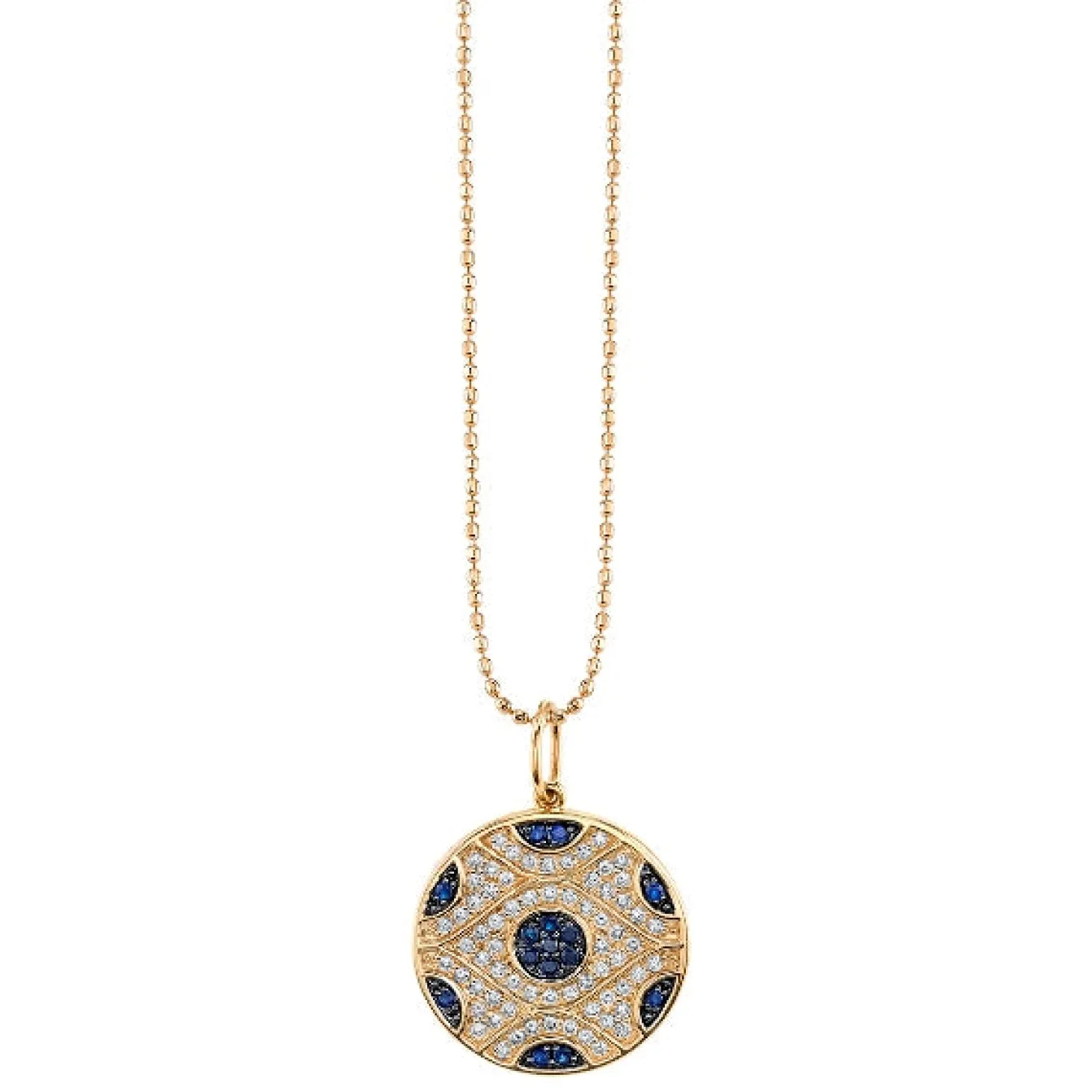 Men's Collection Gold & Diamond Large Eye Disc Charm