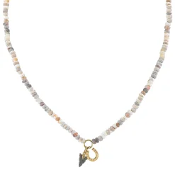 Men's Collection Gold & Diamond Horseshoe & Arrowhead Australian Opal Necklace