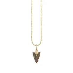 Men's Collection Gold & Diamond Small Carved Arrowhead Charm
