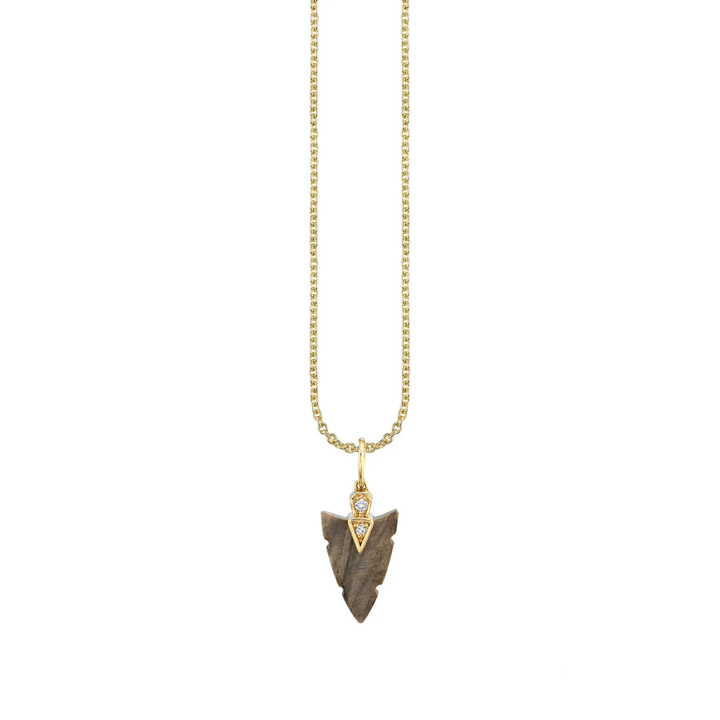 Men's Collection Gold & Diamond Small Carved Arrowhead Charm
