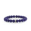 Men's Collection Gold & Diamond Bezel Eye Rondelle on Lapis
