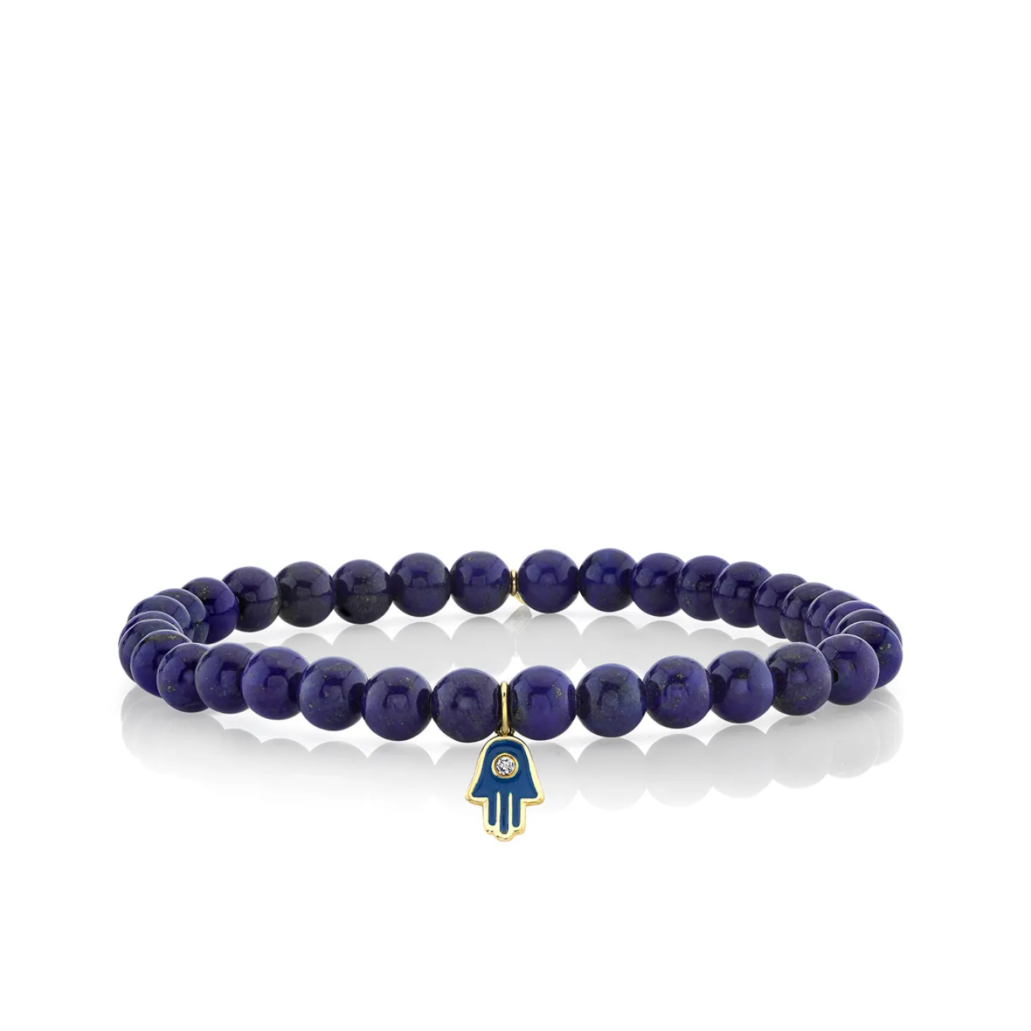Men's Collection Gold & Diamond Enamel Hamsa on Lapis