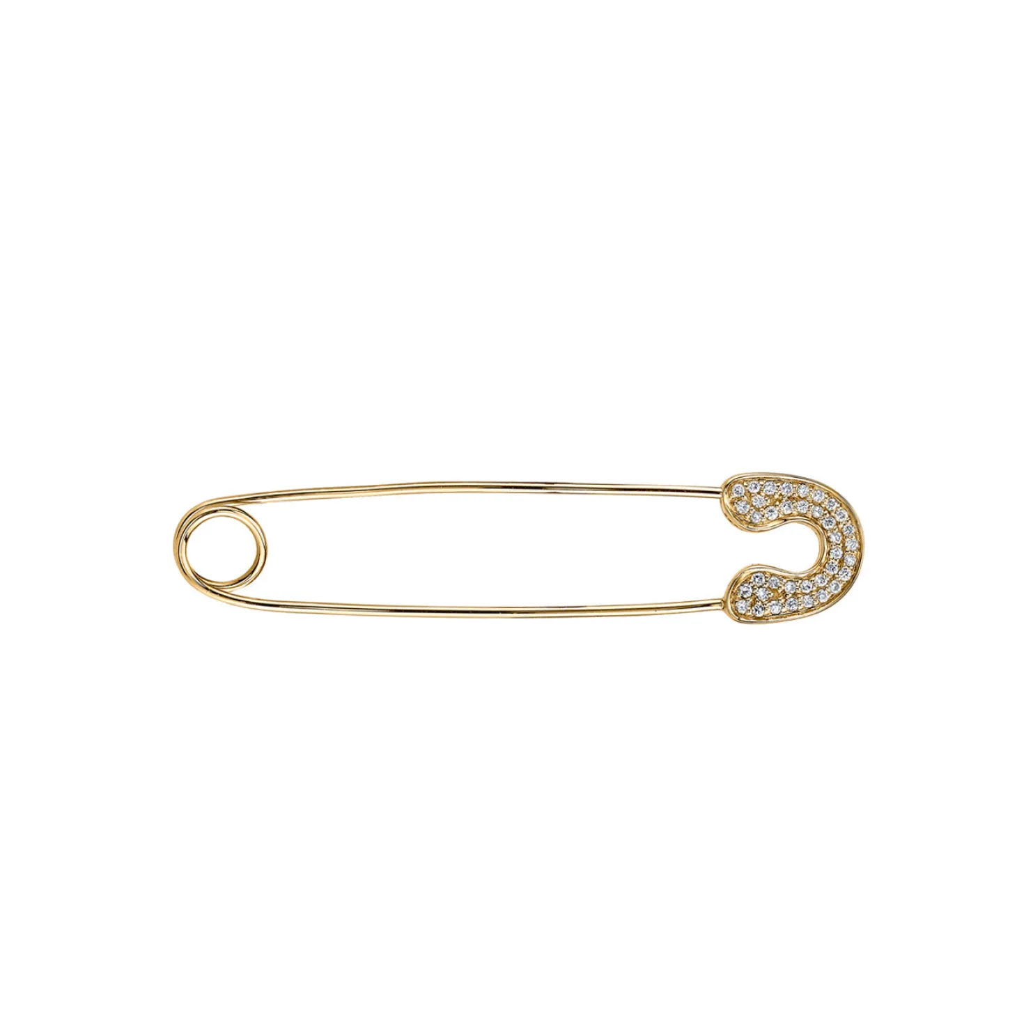 Men's Collection Gold & Diamond Safety Pin Brooch