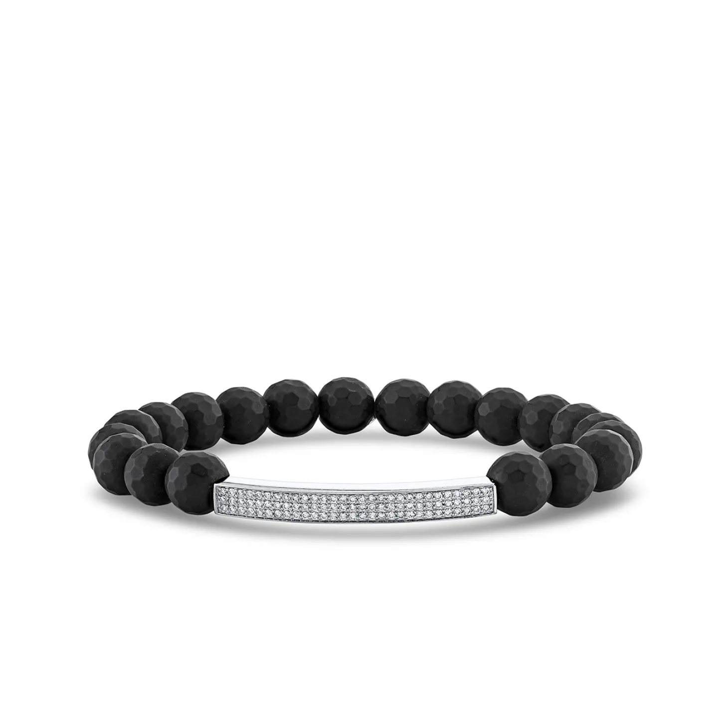 Men's Collection Gold & Diamond Three Row Bar on Onyx
