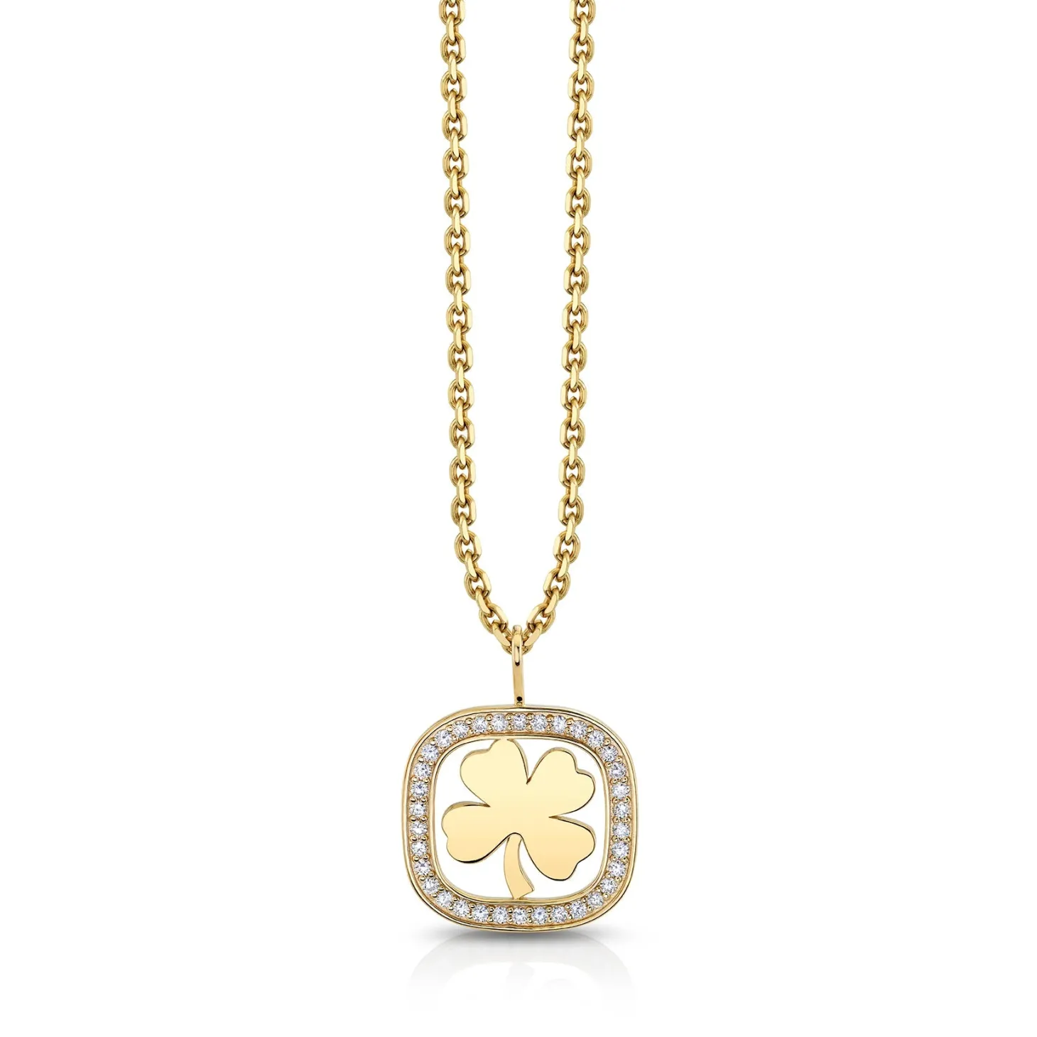 Men's Collection Gold & Diamond Extra Large Clover Open Icon Charm
