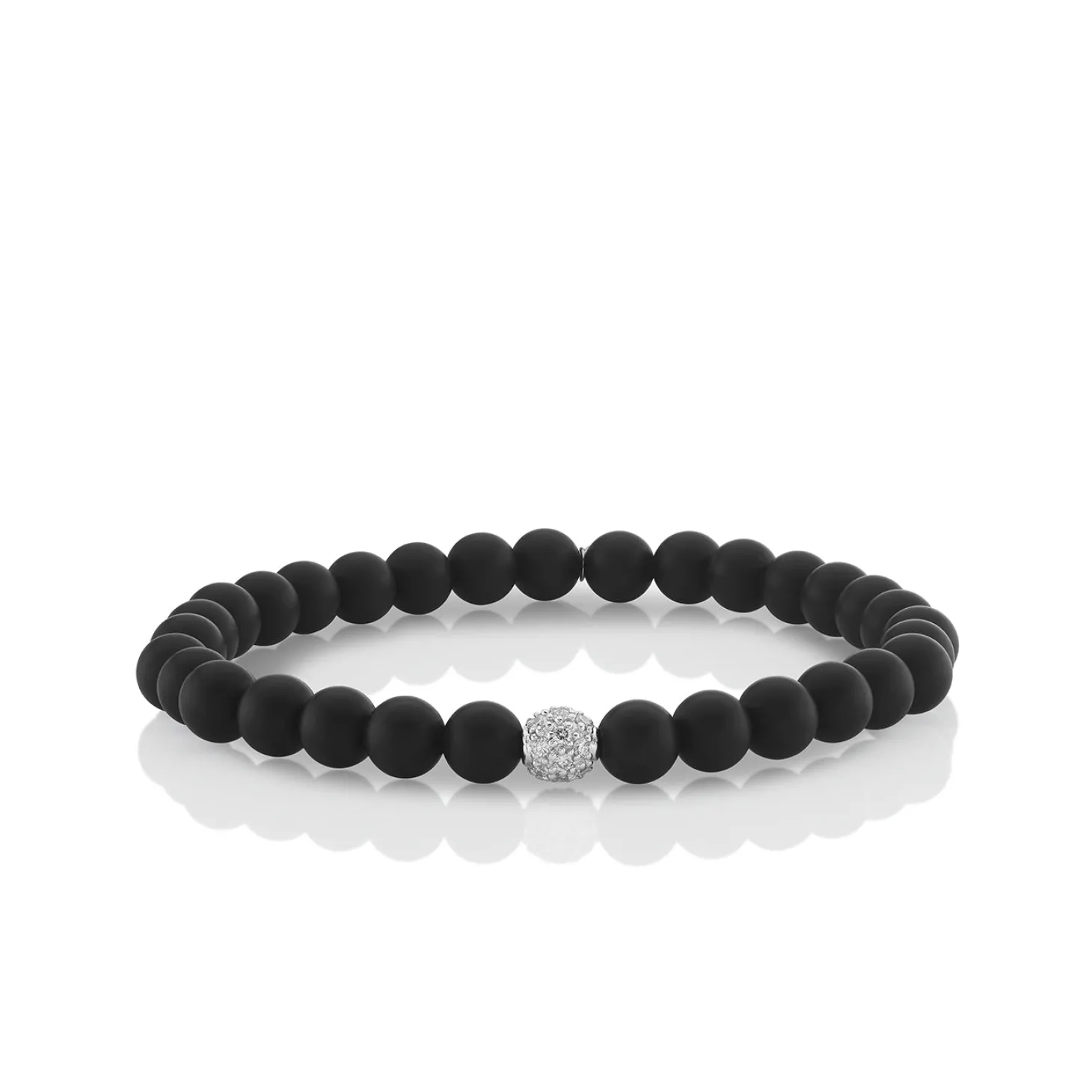 Men's Collection Gold & Diamond Ball on Black Matte Onyx