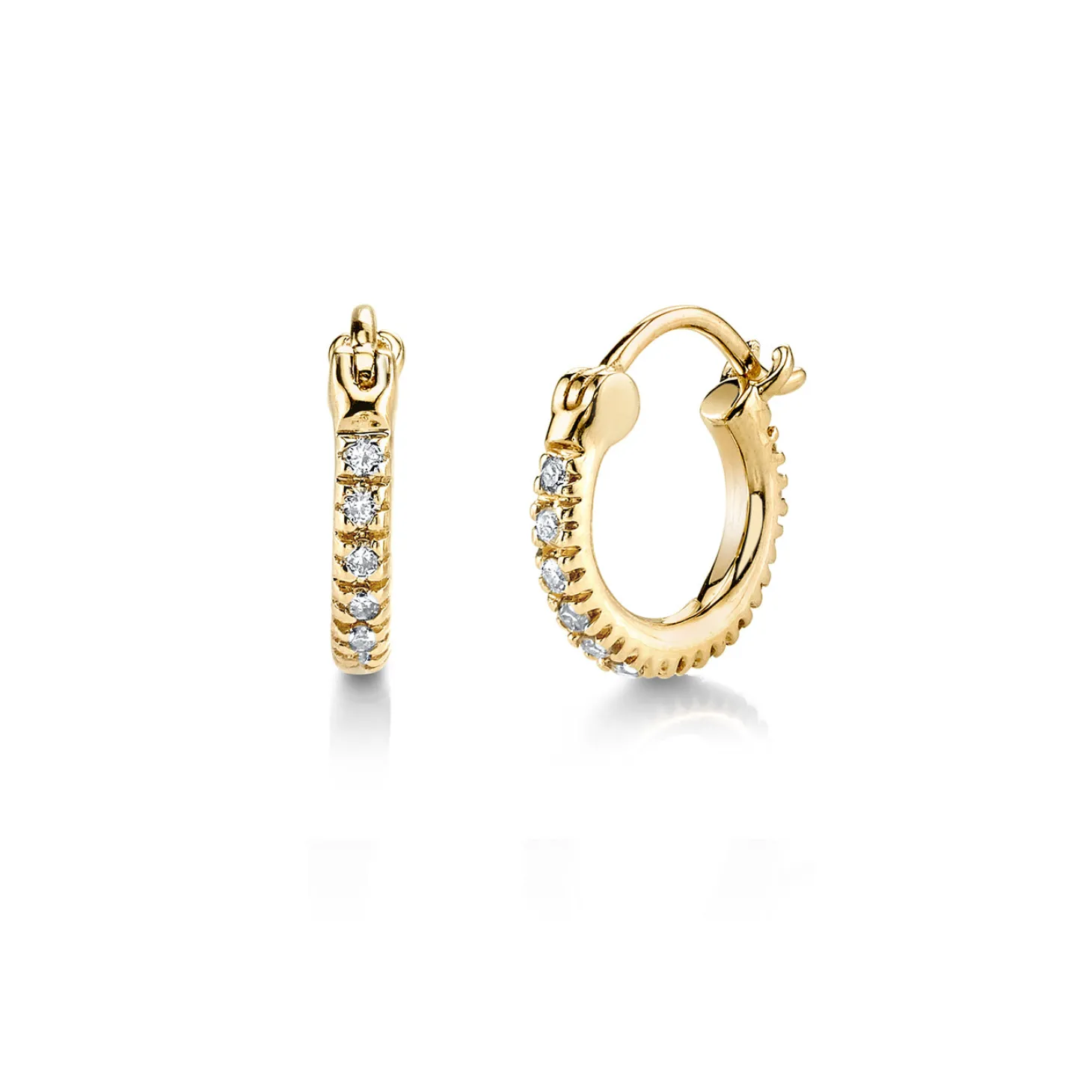 Men's Collection Gold & Diamond Mini Huggie Hoops
