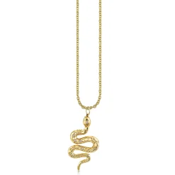 Men's Collection Gold & Diamond Large Etched Snake Charm