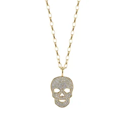 Men's Collection Gold & Diamond Large Skull Charm