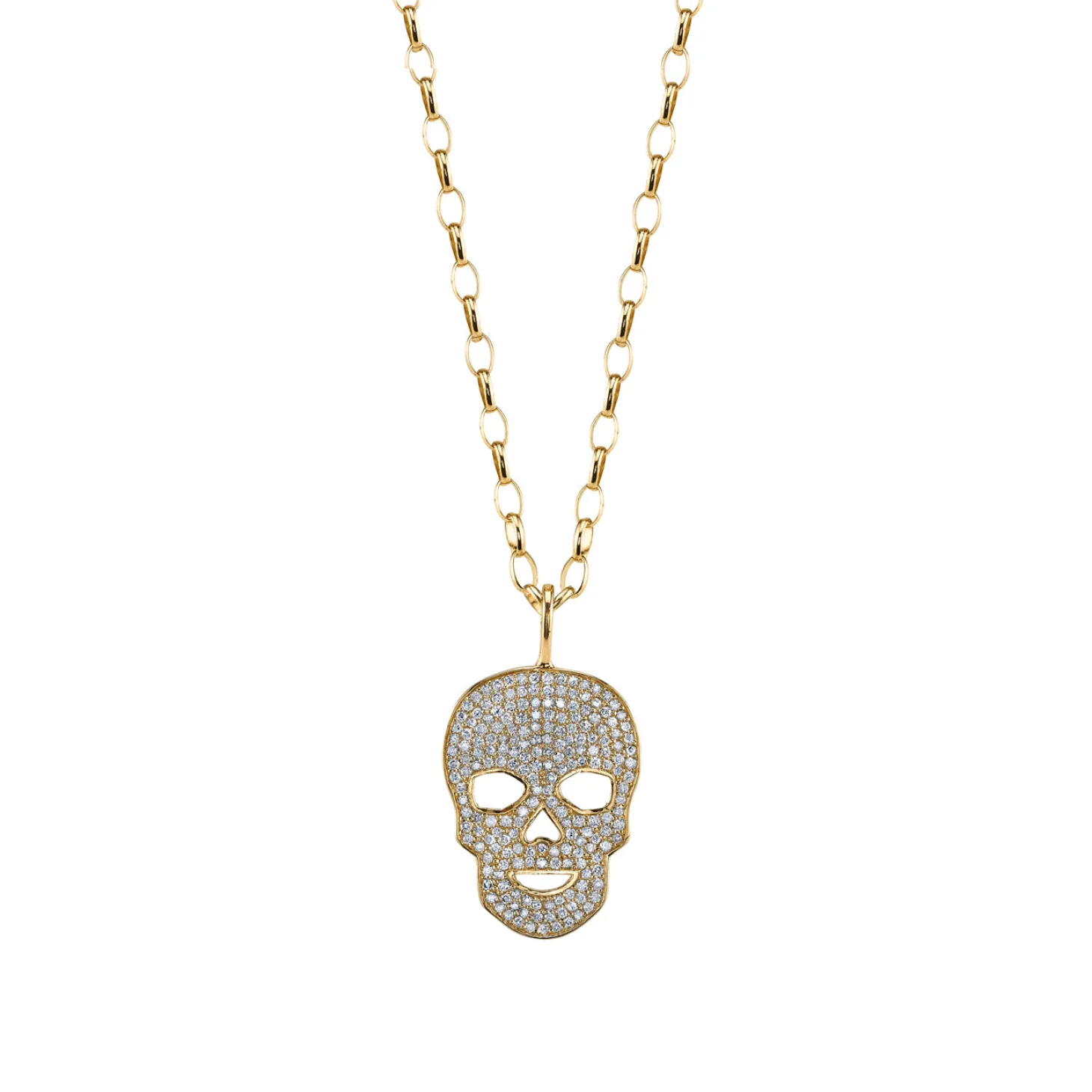 Men's Collection Gold & Diamond Large Skull Charm