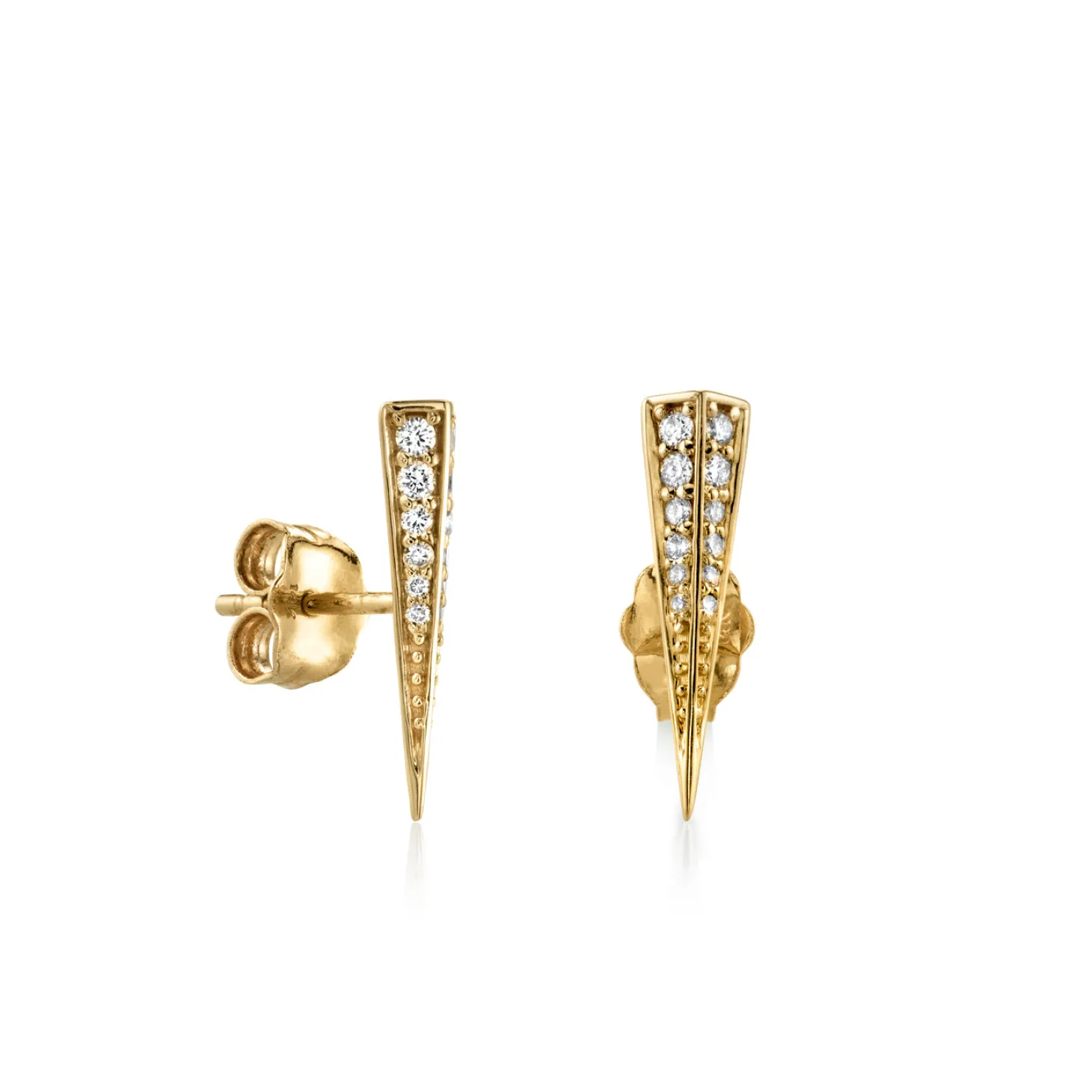 Men's Collection Gold & Diamond Spike Stud
