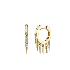 Men's collection Gold & Diamond Fringe Huggie Hoops