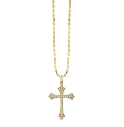 Men's Collection Gold & Diamond Gothic Cross Necklace