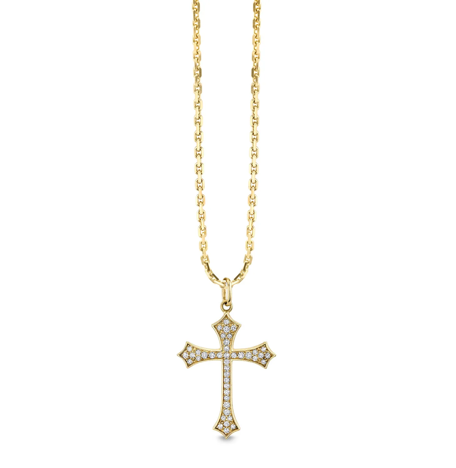 Men's Collection Gold & Diamond Gothic Cross Necklace
