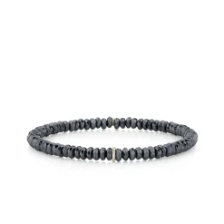 Men's Collection Gold & Diamond Small Cocktail Eternity Rondelle on Hematite