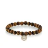Men's Collection Gold & Diamond Happy Face on Tiger's Eye