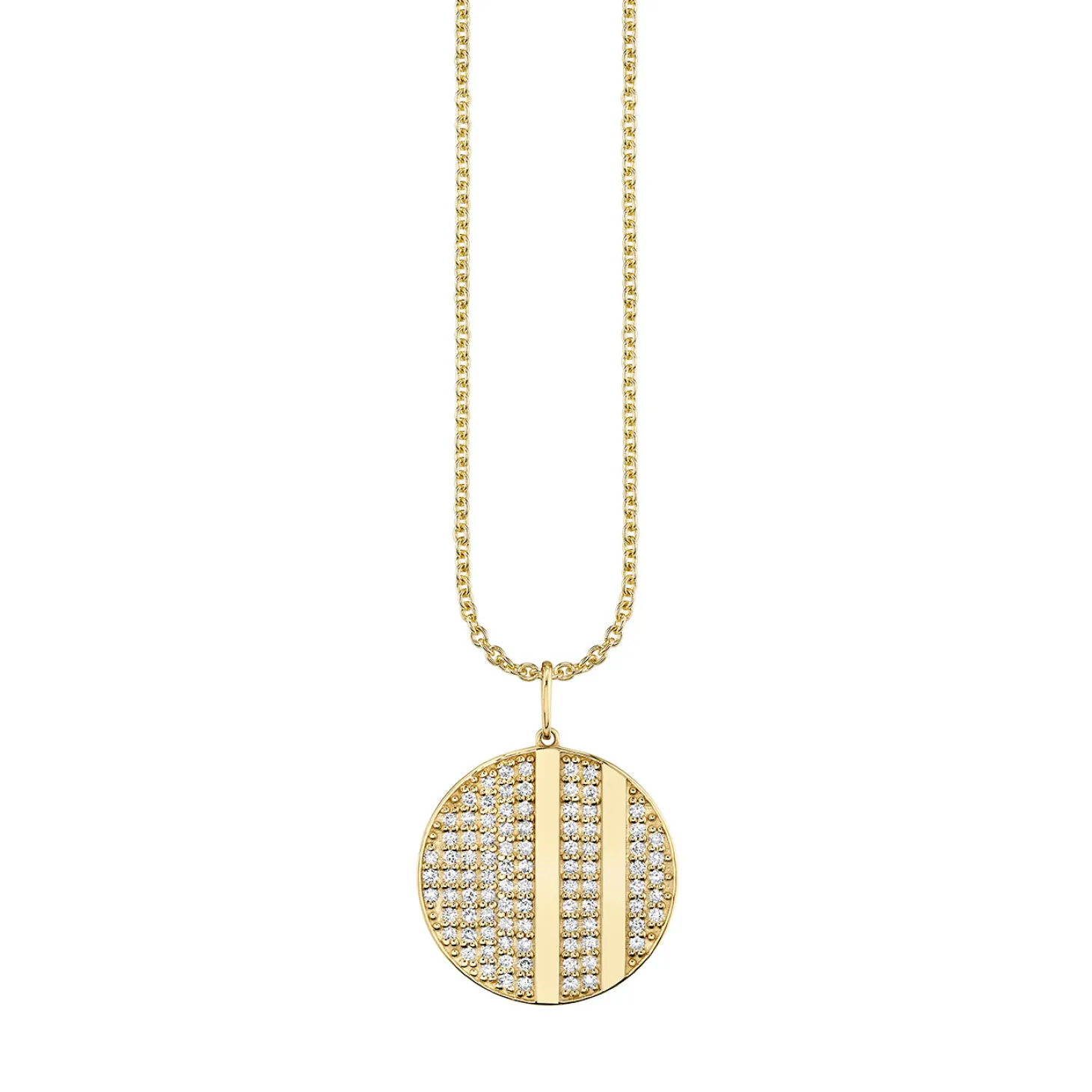 Men's Collection Gold & Diamond Disc Charm