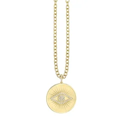 Men's Collection Gold & Diamond Eye Coin Charm