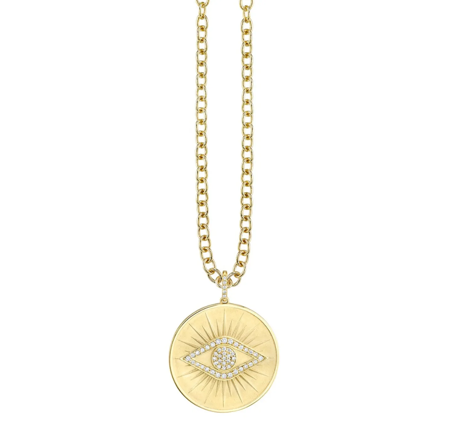 Men's Collection Gold & Diamond Eye Coin Charm