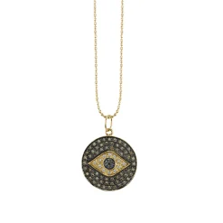 Men's Collection Gold & Diamond Large Eye Medallion Charm